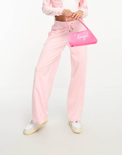 Juicy Couture co-ord velour tracksuit bottoms with diamante logo in pink