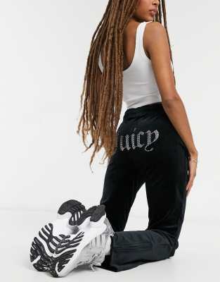 black juicy tracksuit bottoms