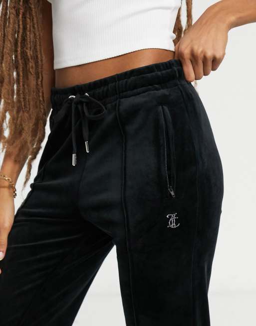 Juicy Couture co-ord velour tracksuit bottoms with diamonte logo