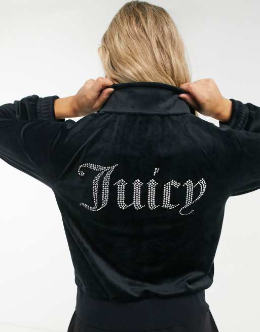 Juicy couture tracksuit top black new arrivals