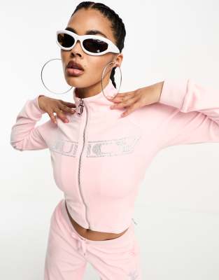 Juicy Couture 2-piece Velour Sweatshirt & joggers Sleep Set in Pink