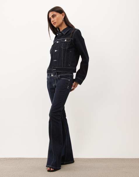 Juicy Couture crest logo low rise flare jeans in dark blue (part of a set) - view 1