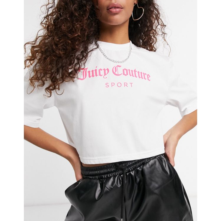 Juicy Couture  Glitter Logo White T-shirt & Print Leggings Set
