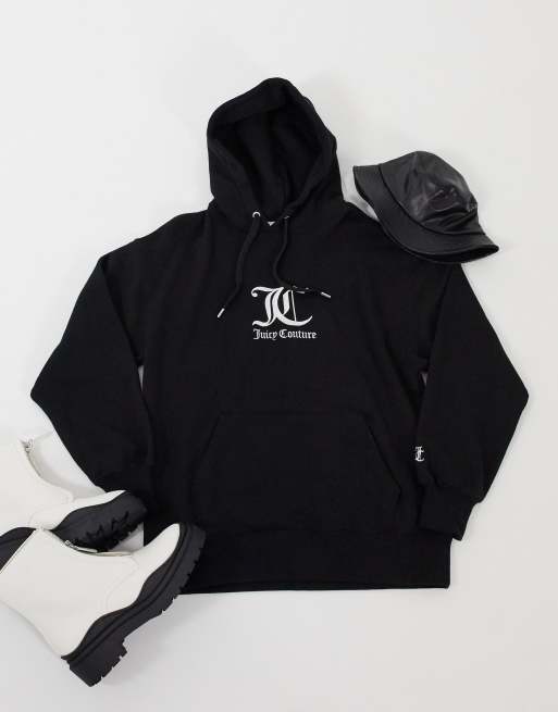 Juicy Couture – Czarna welurowa bluza z kapturem i joggersy – Zestaw, 3 z 3