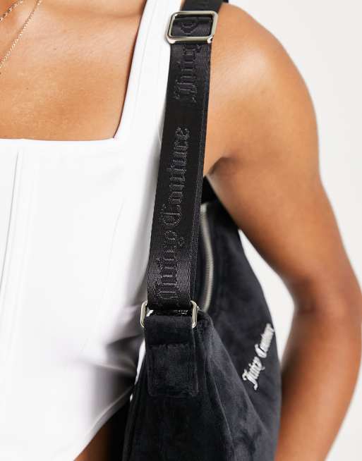Juicy Couture – Czarna welurowa torebka na ramię , 3 z 4