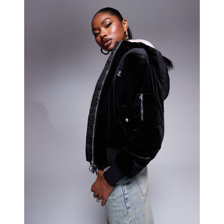 レディース JUICY COUTURE ベロア パファー ジャケット スートン キラキラ