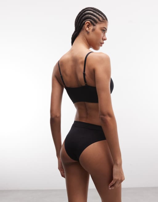 Juicy Couture diamante bralette and high leg brief set in black, 4 of 4