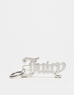 Juicy Couture diamante key fob in silver