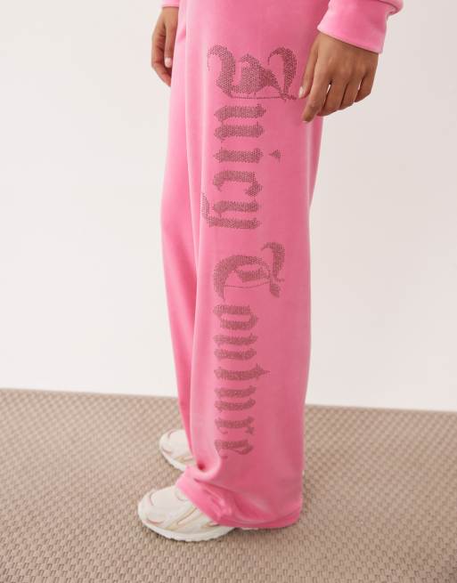Juicy Couture diamante logga set med raka ben i hot pink, 4 av 5