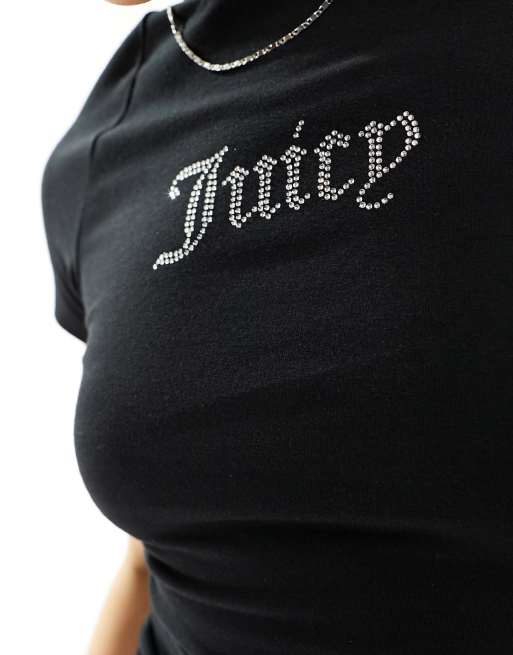 Juicy Couture diamante logo baby t-shirt in black | ASOS