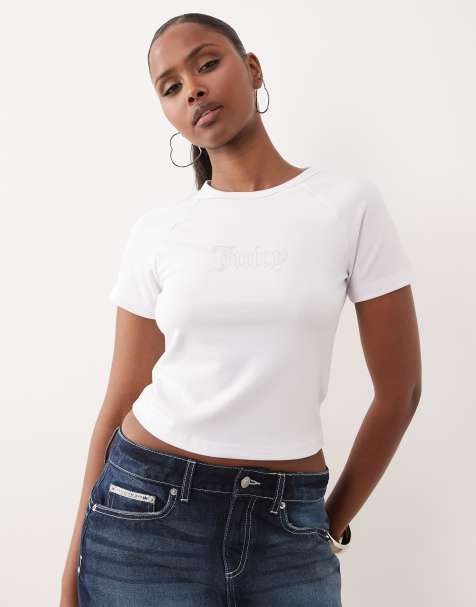 Juicy Couture diamante logo baby t-shirt in white (part of a set) - view 1