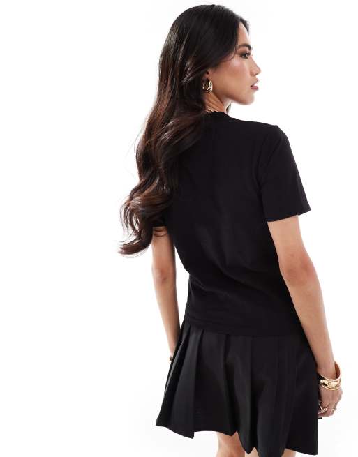 Juicy Couture diamante logo girlfriend t-shirt in black, 4 of 4