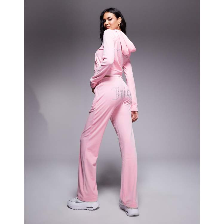 Pink Velour Jogging Suits Petite Womens Velour Tracksuit XFLWAM