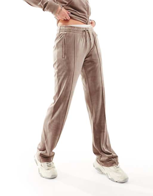 Brown JUICY COUTURE Diamante Velour Track Pants