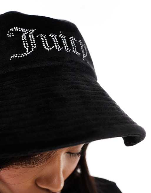 Juicy Couture diamante velour bucket hat in black | ASOS display picture 3