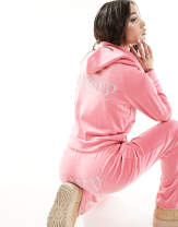Juicy Couture diamante velour zip up hoodie and trackies set