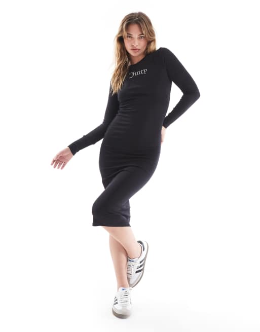 Juicy Couture dizzie jersey midi dress in black