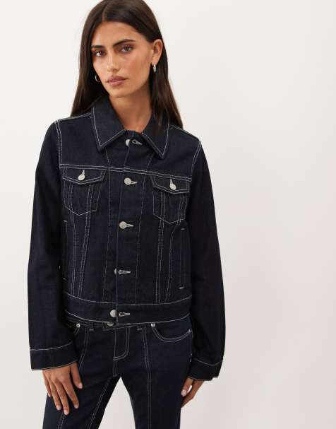 Juicy Couture dog crest logo denim jacket and low rise flare jean in dark blue - view 1