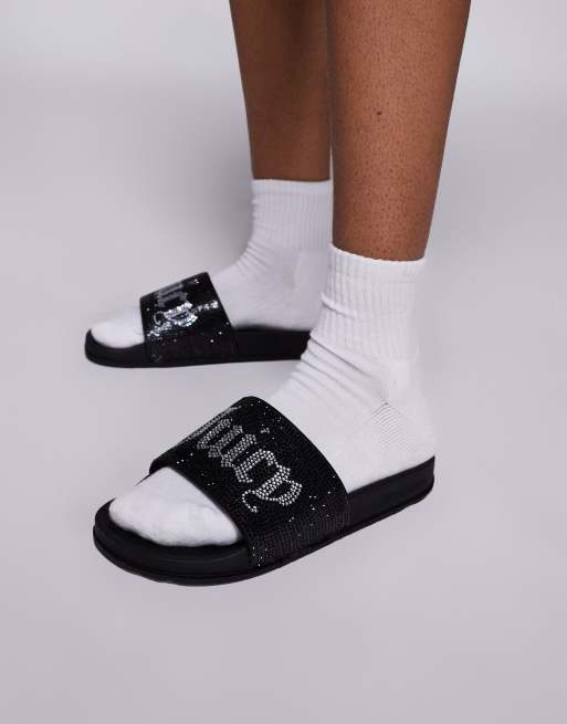 Juicy Couture☆Diamante slider サンダル 2色【UK発】 Juicy Couture donna diamante slider in black | ASOS