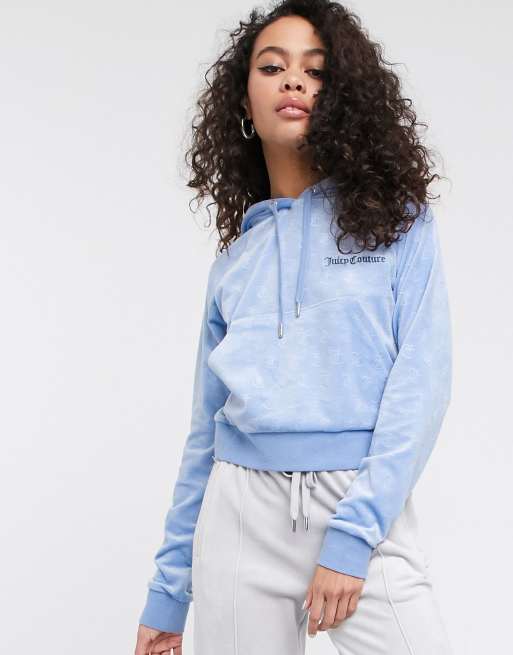 Juicy couture blue velour hoodie new arrivals