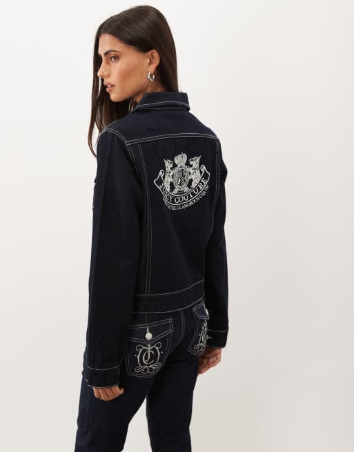 Juicy Couture - Ensemble veste en jean et jean avec logo écusson à motif chien - Bleu foncé, 2 de 2