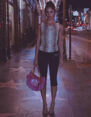 Exclusivité - Top asymétrique d'ensemble à épaules dénudées avec logo à strass - Léopard-Brown XS