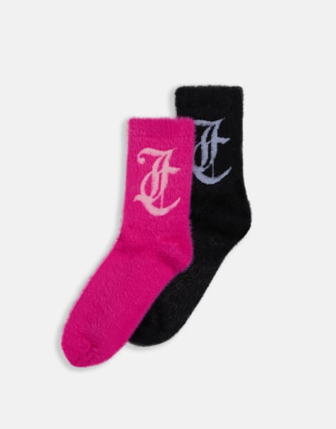 Juicy Couture – Flauschige Socken in Rosa - view 1
