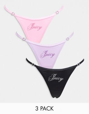 Juicy Couture g-string 3-pack in multi - ASOS Price Checker