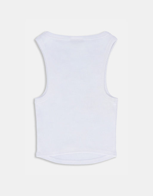 Juicy Couture - Geribbeld hemdje met logo met siersteentjes in wit, 2 van 3
