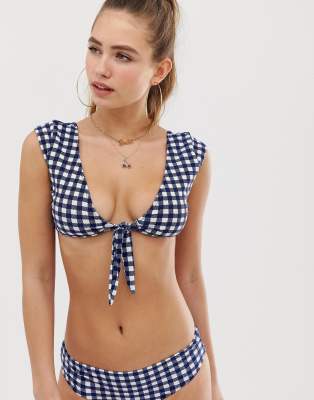 Juicy Couture gingham bikini top-Blue