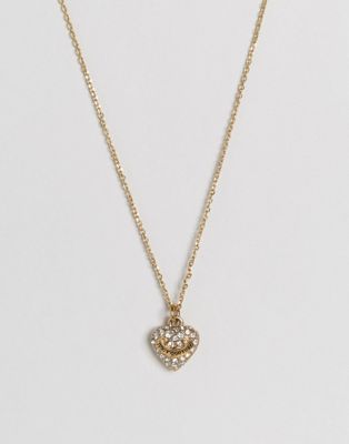 Juicy Couture Gold Pave Heart Necklace