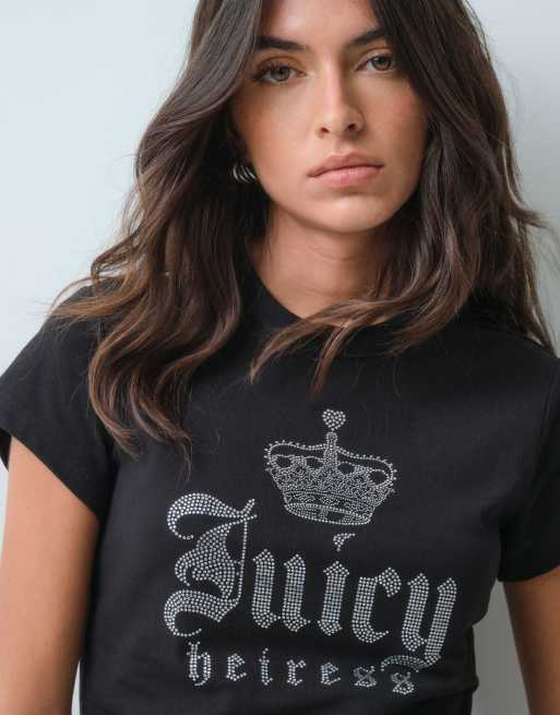 Juicy Couture Heiress Logo-Diamant-Hilton-T-Shirt in Schwarz, 5 von 5