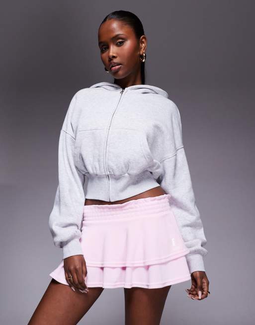 Juicy Couture - Heritage - Jupe smockée à volants - Rose clair