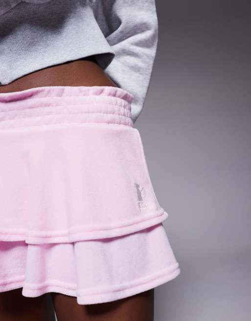 Juicy Couture heritage smocked tier ruffle rara skirt in light pink, 2 of 5