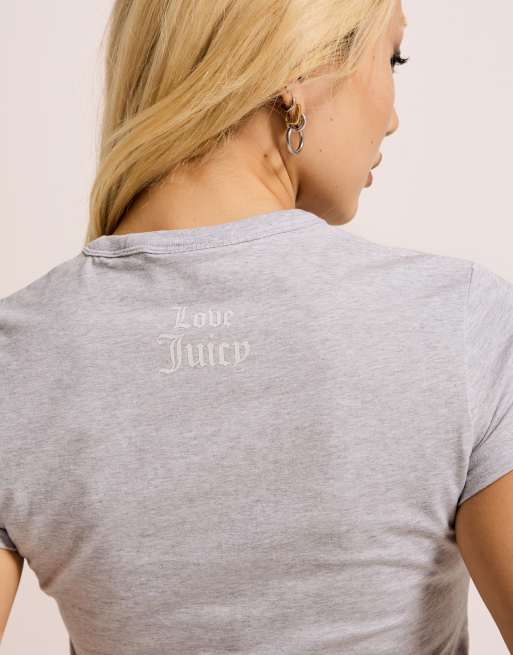 Juicy Couture Hilton baby tee in grey, 3 of 4