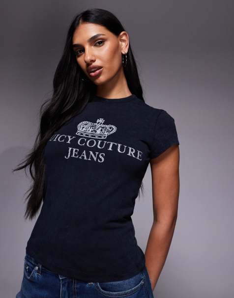 Juicy Couture Hilton heritage logo t-shirt in black - view 1
