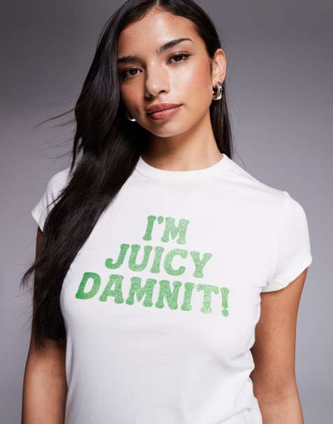 Juicy Couture - Hilton - T-shirt à logo I'm Juicy - Vert clair - view 1