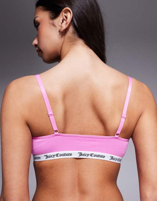Juicy Couture - Hot pink bralette med dyb rund hals og logo, 2 af 4