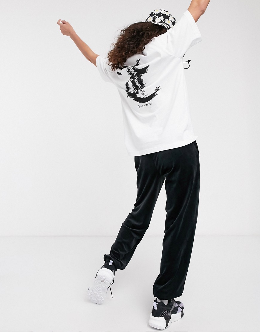 Juicy Couture - Hvid t-shirt med logo og print bagpå