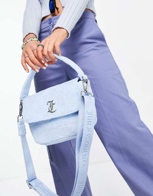 Juicy Couture jacquard towelling cross body handbag in powder blue