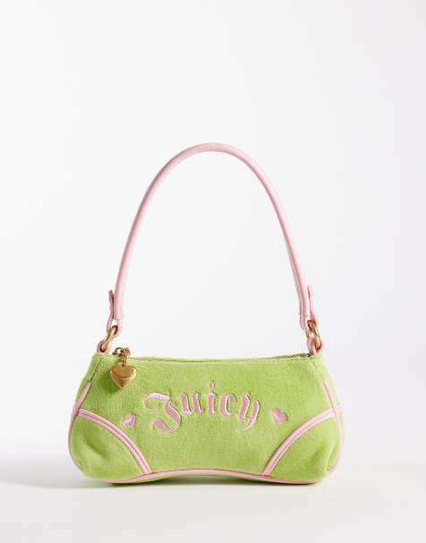 Juicy Couture – Janella Y2K – Schulter- und Umhängetasche aus Samt in Limettengrün mit Logo - view 1
