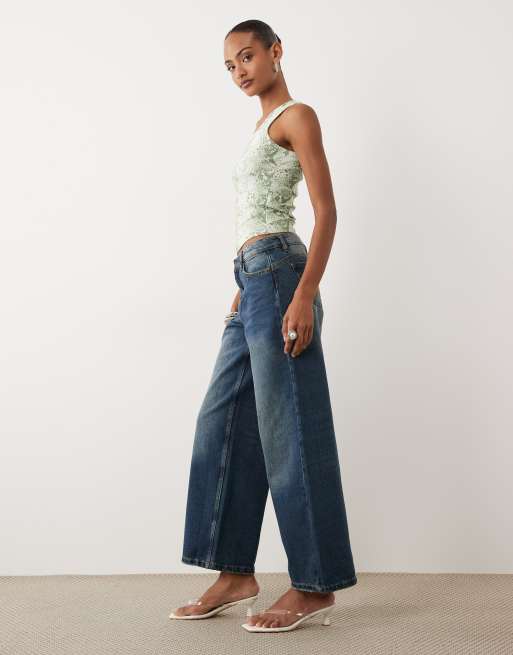 Juicy Couture - Jean ample à taille mi-haute et écusson logo brodé - Bleu vintage délavé, 2 de 5