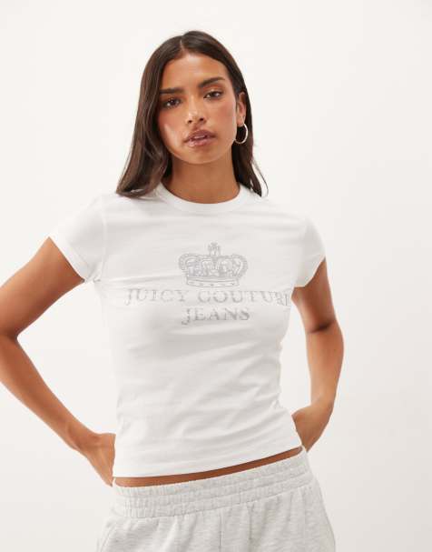 Juicy Couture jeans logga Hilton t-shirt i vitt - view 1