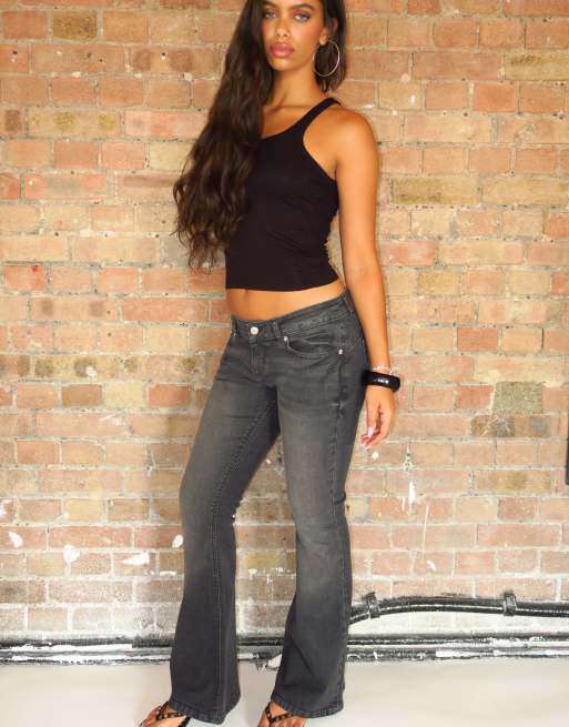 Juicy Couture jeans met lage taille en diamante flared in zwart, 3 van 3