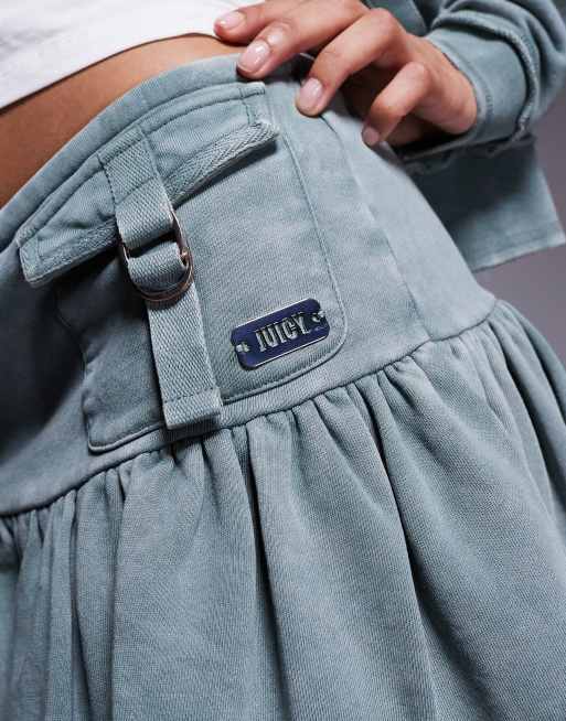 Juicy Couture - Jersey minirok in saliegroen, 3 van 5