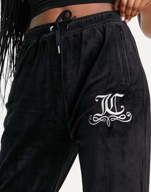 Juicy Couture - Jogger d'ensemble en velours à ourlets resserrés - Noir, 2 de 4