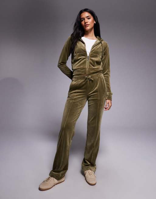 Juicy Couture – Zapinany na zamek zestaw w kolorze khaki z logo ze strasów, 3 z 3