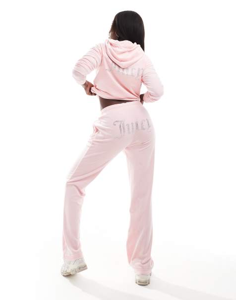 Juicy Couture - Joggingbukser i lyserød velour med lige ben - Del af sæt - view 1