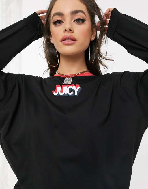 Juicy Couture Jxjc 3D Juicy Graphic Tee Pitch in black ASOS