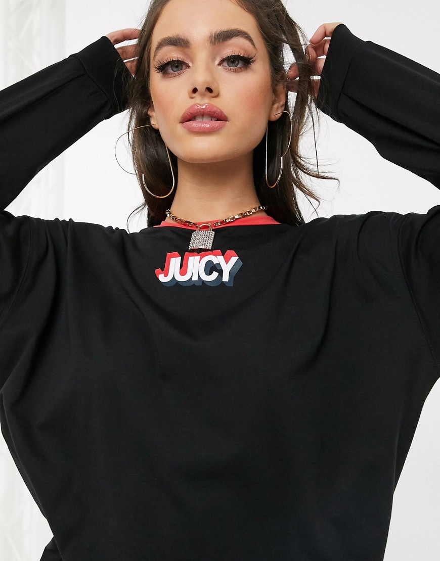 Juicy Couture – Jxjc 3D Juicy – Svart t-shirt med grafiskt tryck